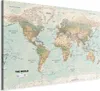 Vliesstoff Leinwandbild - World Map: Beautiful World 120x80 Produktbild-Vorschau 1