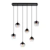 Hängeleuchte schwarz, Glas rauch, H 120 cm Produktbild-Vorschau 1