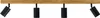 A wooden bar with four black spotlights attached, presented on a white background. Produktbild-Vorschau