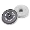 Two round mop heads for a robot vacuum cleaner are shown against a white background. One mop head is attached to a black plastic holder, while the other is separate. Produktbild-Vorschau