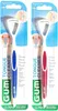 Two packages of GUM tongue cleaners, one blue and one red, are shown side-by-side against a white background. Podgląd zdjęcia produktu