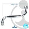 A chrome-plated S-shaped faucet spout with measurement indicators. Produktbild-Vorschau