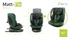 A collage of images showing a car seat from different angles with dimensions and weight information. Produktbild-Vorschau
