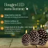 Meisterhome® Lot de 3 bougies LED en forme de pomme de pin Voir les images du produit 3