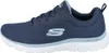 Side view of a blue Skechers sneaker. Voir les images du produit