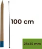 25 Stück Holzpfähle Buche 25x25 mm Länge 100 cm Blau Spitze Produktbild-Vorschau 2