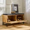 CALICOSY -  Bank mit Schuhablage und Rattanfront - L100 cm Produktbild-Vorschau 3