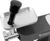 A close-up view of a kitchen appliance, specifically the feeding tray and pusher of a meat grinder attachment. Produktbild-Vorschau