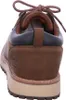 The back view of a brown leather shoe with a thick sole. Voir les images du produit