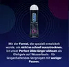A bottle of Durex Perfect Glide lubricant is shown against a dark blue background with concentric circles. Podgląd zdjęcia produktu