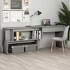 A modern home office setup with a gray desk, chair, and shelving unit. Náhled obrázku produktu