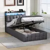 INONEFT Boxspringbett 90x200 cm,LED Einzelbett Polsterbett Produktbild-Vorschau 9