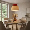 Lampa wisząca Alpinaluz NARA z rattanu i czerwonej tkaniny, Podgląd zdjęcia produktu 8