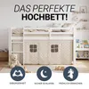 Hoogslaper met matras 90x200 cm, wit. Kinderbed met ladder, Productafbeelding-voorbeeld 15