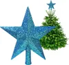 Copri albero di Natale - Stella olografica glitterata, blu, Anteprima dell’immagine prodotto 1