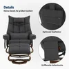 A recliner chair and ottoman with close-up insets highlighting features. Produktbild-Vorschau