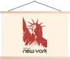 MuchoWow® Textilposter New York - Rot - Freiheitsstatue Produktbild-Vorschau 1