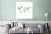 MuchoWow® Poster Weltkarte - Aquarell - Grau 75x75 cm - Produktbild-Vorschau 5