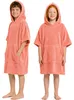 CalmyBEACH Frottee Badeponcho Kinder Bademantel  - Peach Produktbild-Vorschau 1