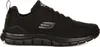 A black Skechers shoe is shown from the side against a white background. Voir les images du produit
