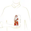 A stylized outline of a person holding a chocolate Santa Claus figure. Náhled obrázku produktu