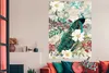 MuchoWow® Poster Kunst - Pfau - Blumen 120x180 cm - Produktbild-Vorschau 3