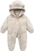 Baby Overall Winter Flanell Kapuze Jumpsuit, Farbe: Beige, Produktbild-Vorschau 1