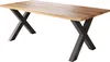 Esstisch Baumkante Holz-Optik Wildeiche 220 x 100 X-Gestell Produktbild-Vorschau 2