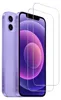 A purple iPhone 12 Mini is shown next to two clear screen protectors. Náhľad obrázku produktu