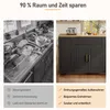 A split image showing a messy kitchen sink on the left and a clean, organized kitchen island on the right, with text highlighting the benefits of organization. Voir les images du produit