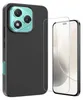 A black phone case and a screen protector are shown against a white background. Produktbild-Vorschau