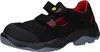 A single black safety shoe with red accents is shown against a white background. Produktbild-Vorschau