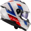LS2 FF808 Stream II Vintage Helm, weiß/blau/rot, M (57/58) Produktbild-Vorschau 4