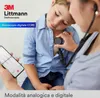 A doctor is using a stethoscope on a child, with a smartphone displaying a waveform. Produktbild-Vorschau