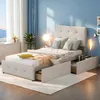 ProximaX Einzelbett 90x200 cm mit 2 Schubladen – Samtstoff Produktbild-Vorschau 1