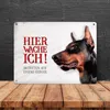 Metallschild XL mit Dobermann Motiv und Spruch: Betreten Produktbild-Vorschau 4