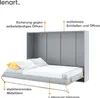 Schrankbett 140 x 200 Horizontal CP-04 Grau LENART CONCEPT Produktbild-Vorschau 4