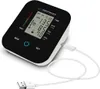 A black and white digital blood pressure monitor with a USB-C cable plugged in, shown from a diagonal angle on a white background. Náhľad obrázku produktu