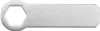 A silver-colored metal tool with a hexagonal opening on one end and a rectangular handle on the other. Produktbild-Vorschau