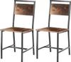 Two chairs with wooden seats and backs and black metal frames are shown against a white background. Anteprima dell’immagine prodotto