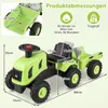 COSTWAY kinder tractor met aanhanger, 2-in-1 schuifvoertuig Productafbeelding-voorbeeld 3