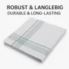 A folded white handkerchief with green stripes is shown on a white background. Produktbild-Vorschau