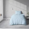 4 teilige Uni Bettwäsche 135x200 cm Hellblau Einfarbig Produktbild-Vorschau 4