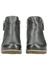 A pair of gray leather ankle boots with zippers on a white background. Produktbild-Vorschau