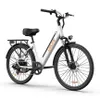 A white electric bicycle is shown against a plain white background. Produktbild-Vorschau