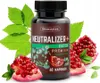 A bottle of Skoczylas Neutralizer+ Detox Premium supplement, surrounded by pomegranate pieces and green leaves. Produktbild-Vorschau