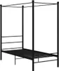 vidaXL Postel s baldachýnem Black Metal 90x200 cm Náhled obrázku produktu 1