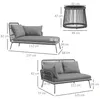 Outsunny Gartenmöbel-Set, Ecksofa & Beistelltisch, Produktbild-Vorschau 3