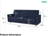 MEBLINI Sofa mit Schlaffunktion - Schlafcouch Ausziehbar - Produktbild-Vorschau 6