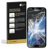 A product box for screen protectors next to a cracked smartphone screen. Produktbild-Vorschau